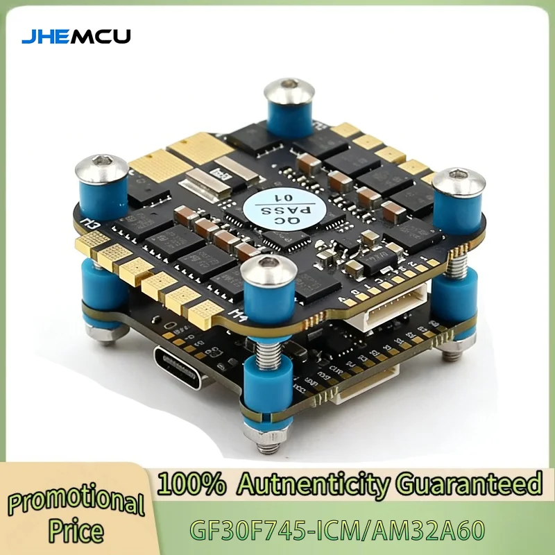 

Полетный контроллер JHEMCU F745 Stack GF30F745-MPU и регулятор скорости BLHELI_32 45A / 60A 4-в-1 ESC 3-6S 30X30мм для FPV фристайла