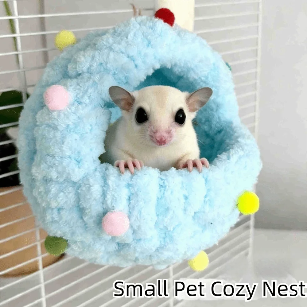 Soft Small Pet Bird Nest Handmade Screw Fixation Cotton Rope Bird House Comfortable Easy To Install Bird Hammock Cage Use