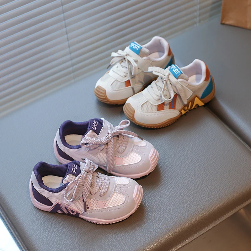 Fashion Designer Children Sneaker Little Girls Boys Shoes Spring Mesh Rubber Sole Kids Walking Tenis Shoes Toddler Girl Sneaker