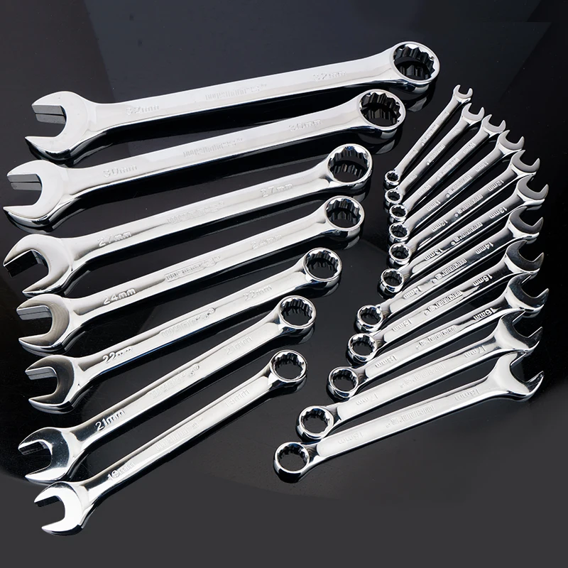 21/22/23MM Dual Purpose Wrench Plum Blossom Opening Wrench Set Chrome Vanadium Steel Auto Repair Machine Repair Tool