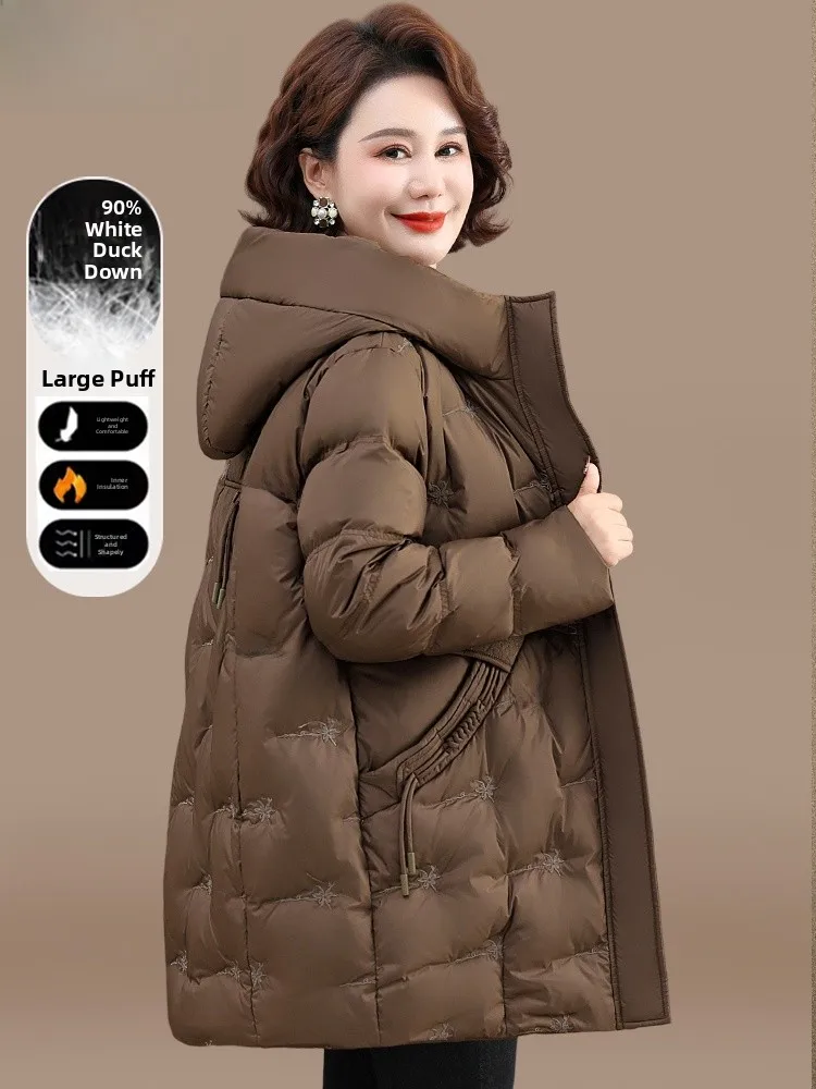 

Утепленное пальто для женщин: зимняя одежда для среднего возраста, очень теплое хлопковое пальто с длинными рукавами, модный корейский стиль