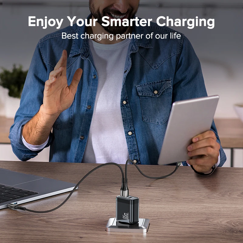 QOOVI 65W GaN Charger USB Type C Fast Charging Quick Charge 4.0 Adapter USB-C PD Charger For Samsung Xiaomi Macbook iPhone ipad