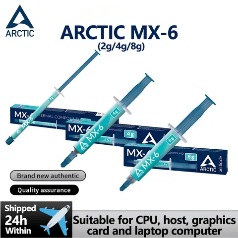 ARCTIC MX-6 (2g/4g/8g) ซิลิโคนระบายความร้อนประสิทธิภาพสูงสุดสำหรับ CPU, การ์ดจอ, แล็ปท็อป, การนำความร้อนสูงมาก