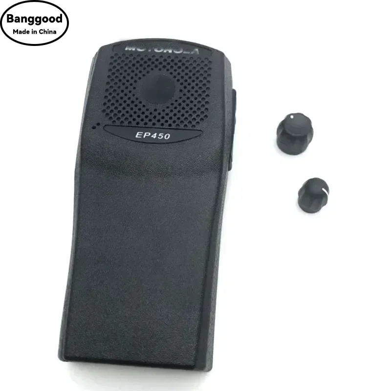A Set Front Panel Cover Case Housing Shell with Volume and Channel Knobs for Motorola EP450 Radio Walkie Talkie