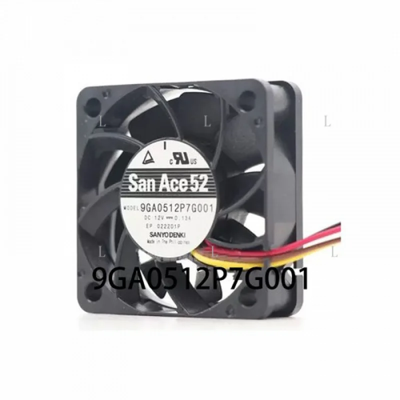 L 9GA0512P7G001 untuk SANYO Denki SanAce 12V 0.13A 50*50*15MM Kipas Pendingin Senyap 4-kabel