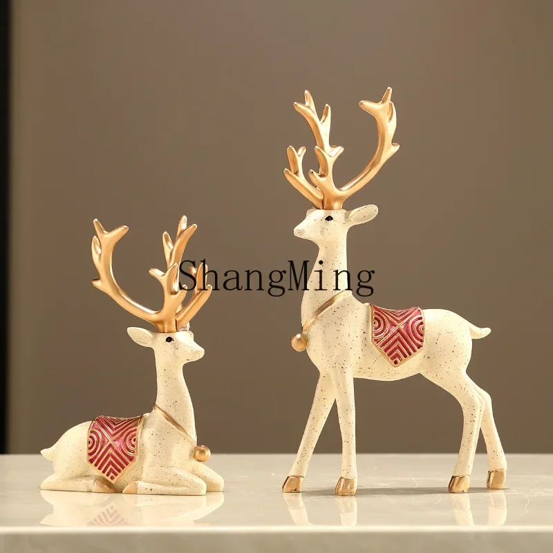 

CL Lucky Elk Ornaments Home Decorations Living Room Entrance TV Wine Cabinet Knickknacks Housewarming New Home