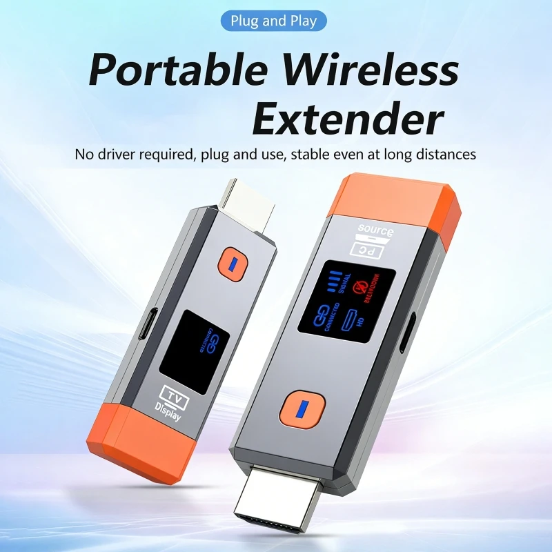 

1080P 50M Wireless Extender USB C Video Transmitter Receiver Wifi Display TV Stick Dongle Adapter for PC TV Laptop