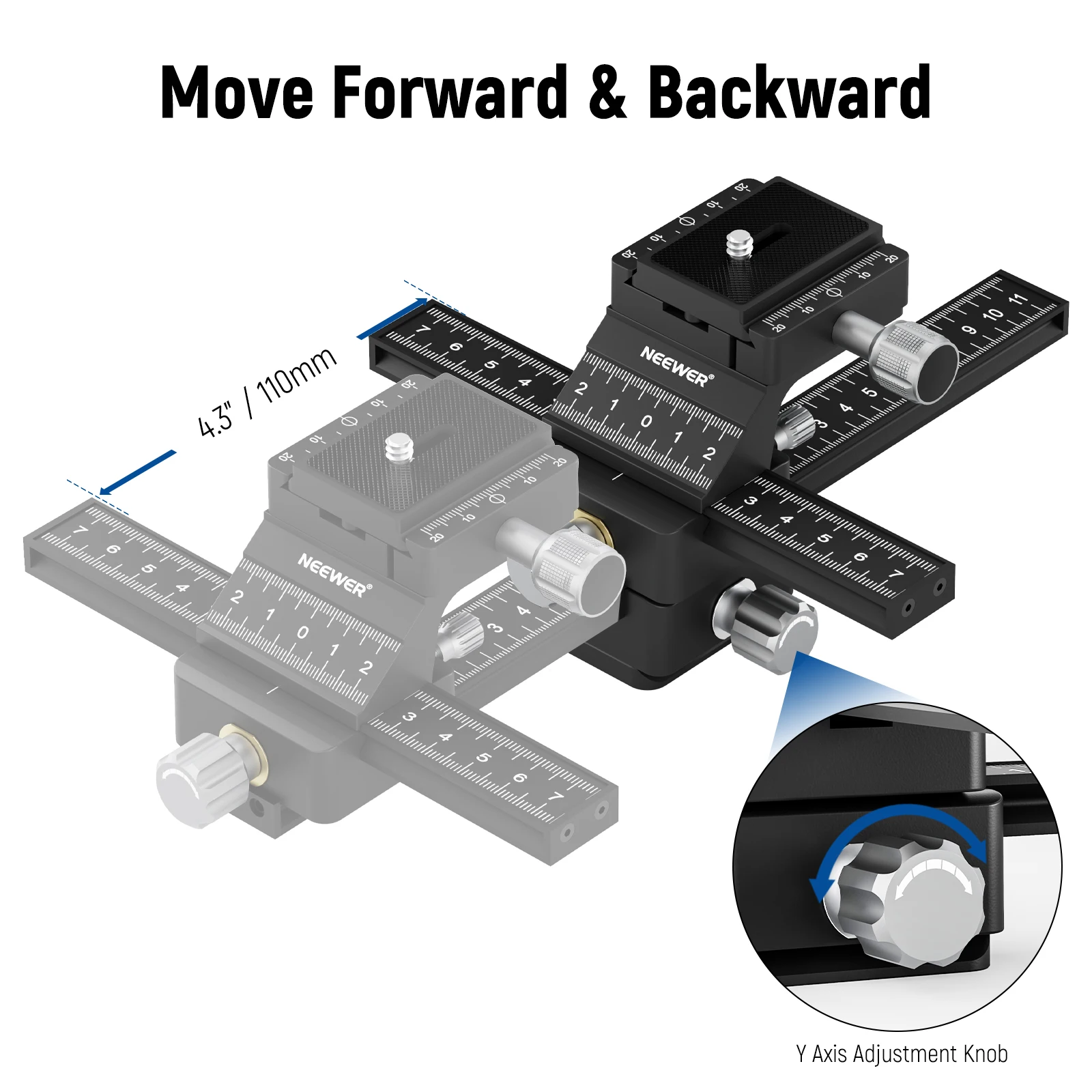 NEEWER 4-way Makró focusing Karfa Csúszka vel Élősövény Árammegszakító Autórendszám számára Kánon nikon fujifilm sony DSLR mirrorless camer