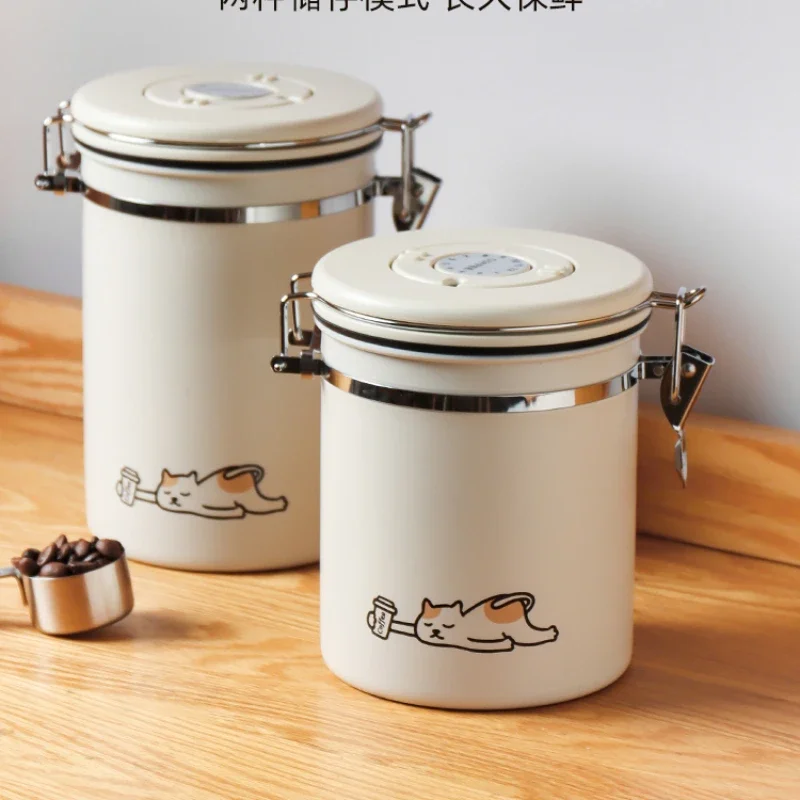 Coffee Bean Storage Jar Vacuum Ground Coffee Sealed Tank Moisture-Proof Storage Tank Milk Powder Storage Tank