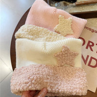 Y2k Cute Five-pointed Star Cat Ears Wool Beanie Hat Women's Winter Korean Version Warm Pullover Ear Protection Knitted Hat Tide