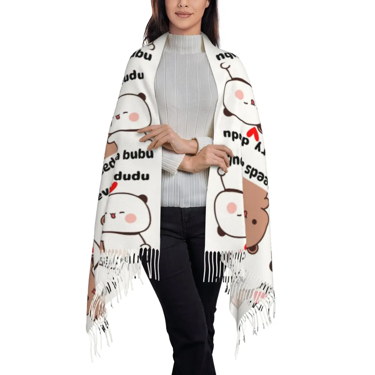 Every Dudu Needs A Bubu Scarf Tassel Scarves Women Soft Warm Shawls and Wraps Large Fall Winter Shawl Wrap