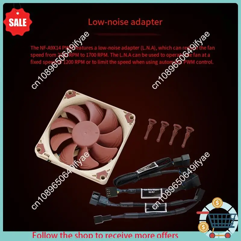 Y67A-NF-A9x14 PWM Chromax.Black.Swap 92Mm Kipas Senyap Casing Ultra-tipis untuk Pendingin CPU dan Casing Radiator