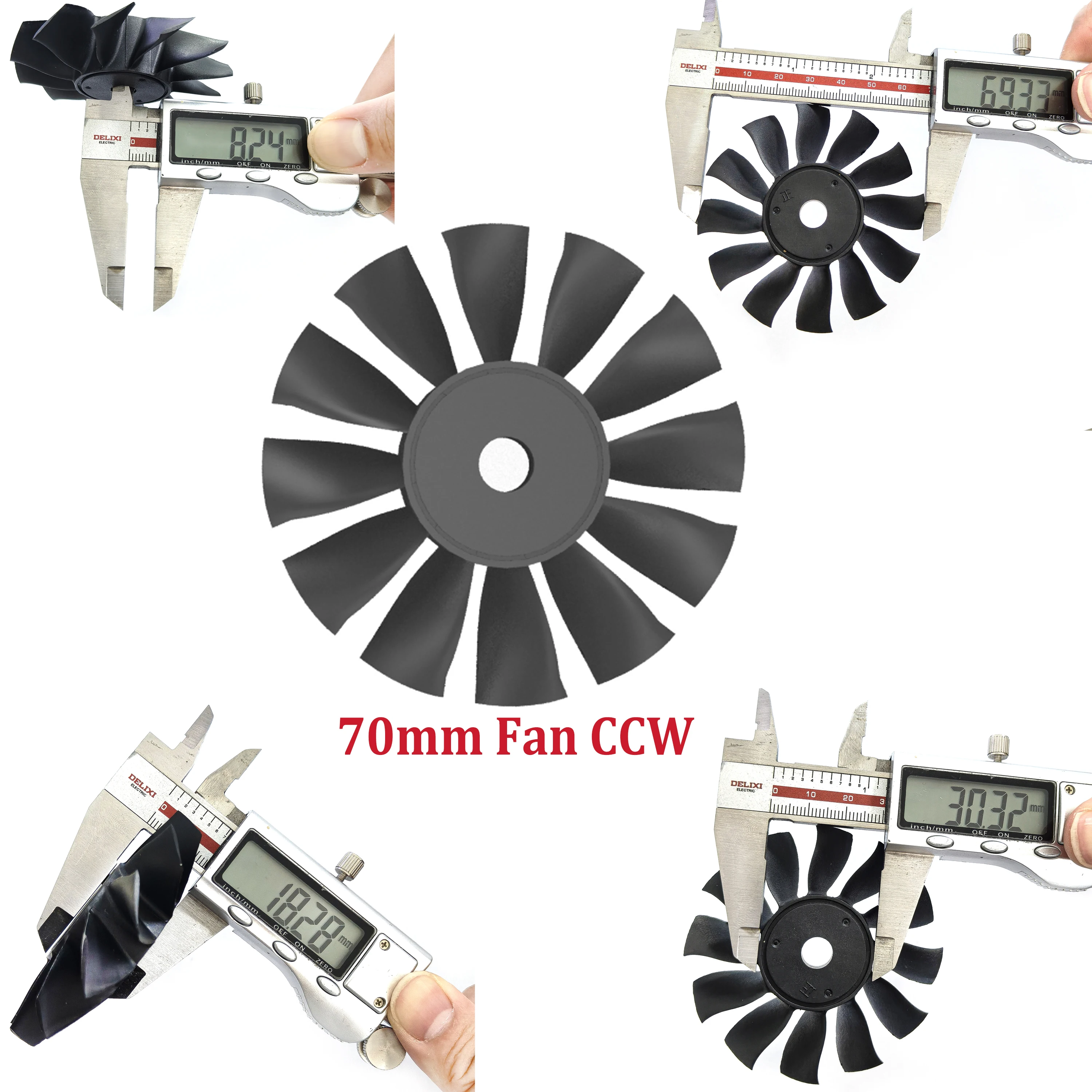 70mm 64mm 50mm Rotorblätter CW CCW 12-Blatt-Lüfter für QX-MOTOR EDF Kanalventilator Hochleistungslüfter DIY Ersatzteile