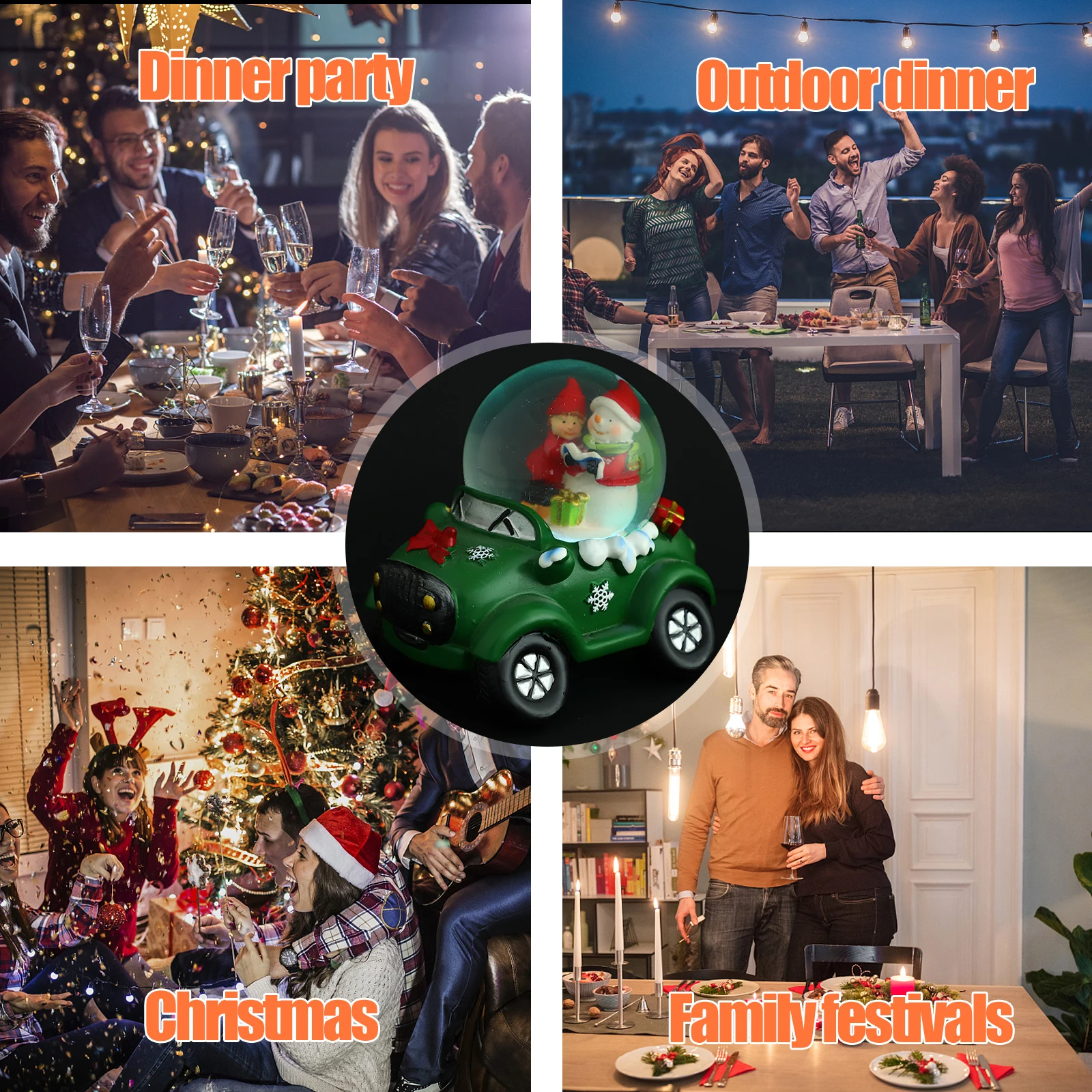 

1 pc Crystal Ball Glowing Desktop Ornament Santa Adornment Xmas Christmas Adornment Tabletop Decoration Luminous Gift