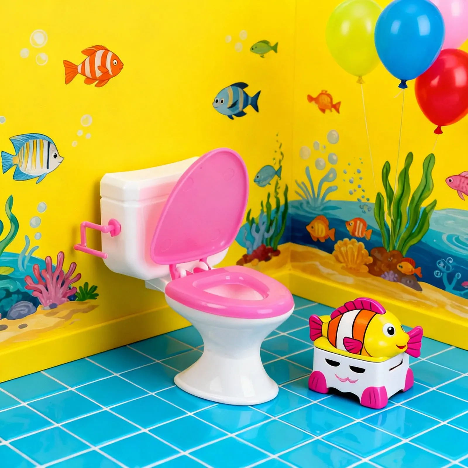 

Pure White Miniature Toilet Dollhouse Decor Mini Bathroom Accessory Realistic Design Wear-Resistant Plastic Mini House Decor