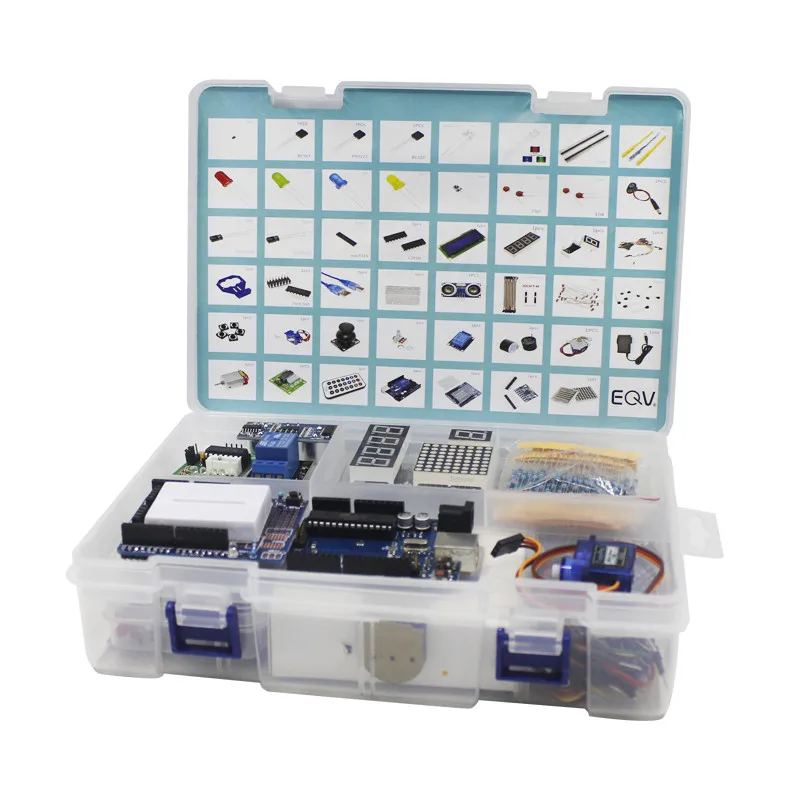 Elego UNO Project El kit de inicio más completo para Arduino UNO R3 Mega2560 Nano con tutorial/fuente de alimentación/motor paso a paso