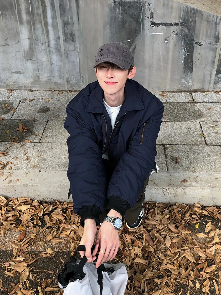 

Мужская зимняя рабочая куртка Blue Flight Jaet из утолщенного хлопка, с застежкой-молнией, цвет полиэстер