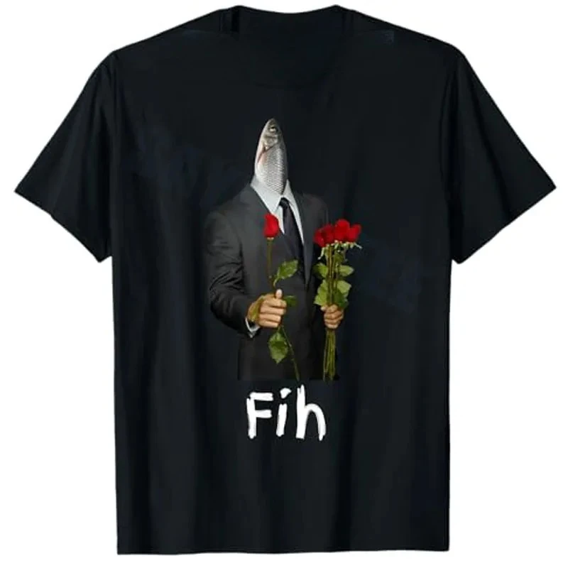 

Футболка Fih Gentleman Funny Misspelled Fish Meme Fih Calling Humor для любителей рыбалки, новинка, подарок, уличная одежда, футболки Y2k