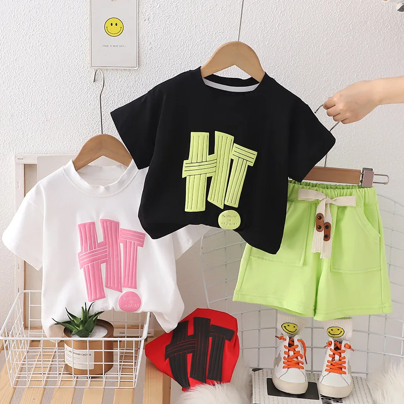 

Boys Clothes Sets Summer 2024 Children Cotton T-shirts Shorts 2pcs Tracksuits For Baby Sports Suit Kids Jogging Outfits Toddler