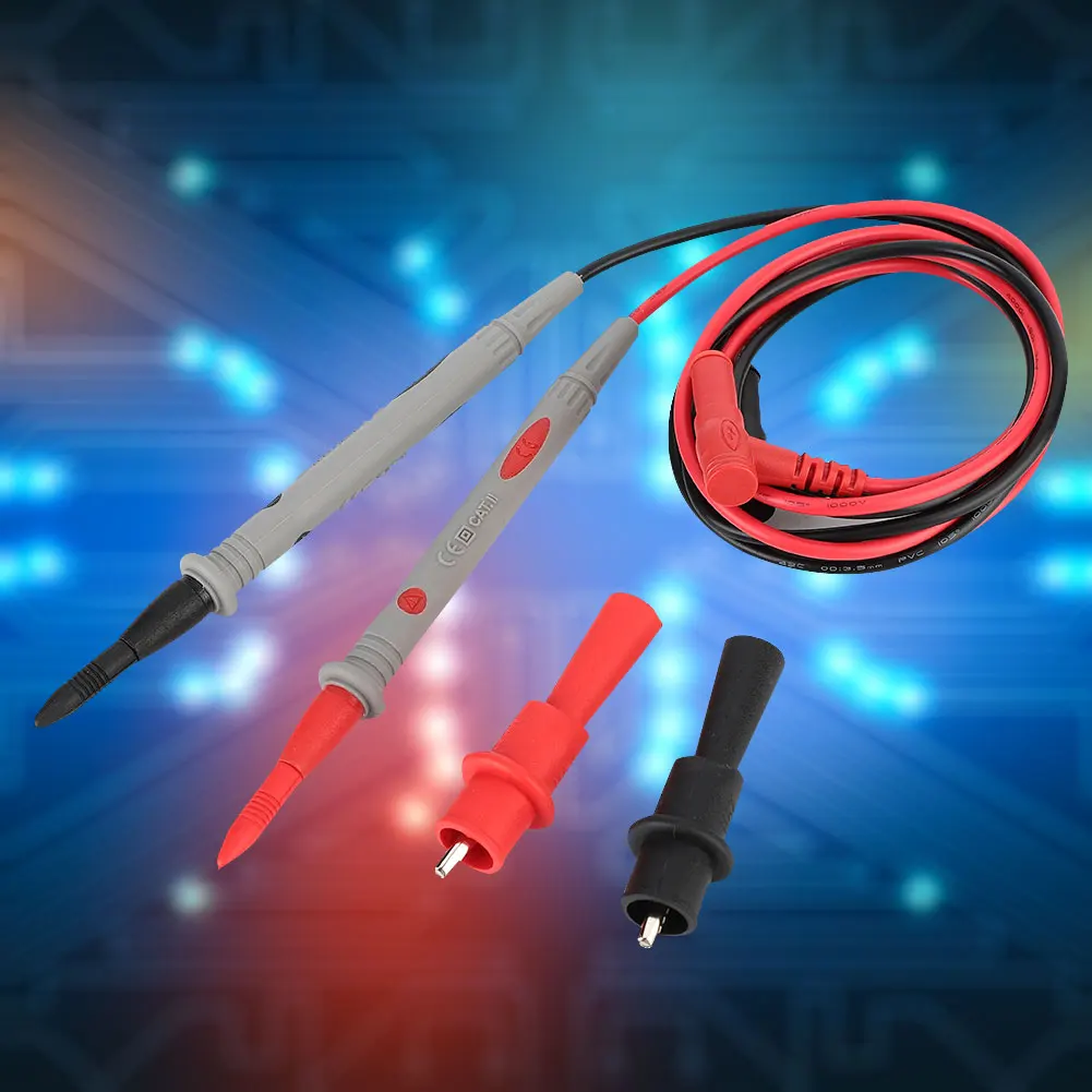 PT1006 الرقمية المتعددة التمساح كليب التحقيق القلم 1000 فولت 20A اختبار الرصاص طويلة 90 سنتيمتر الفولتميتر الحالي تستر سلك كابل عدة