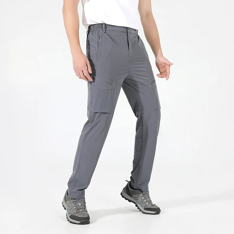 EUMERGX Herren-Sommer-Wanderhose, schnell trocknende, wasserdichte Cargohose, Outdoor-Stretch-Berghose für Camping, Klettern – Detail 20
