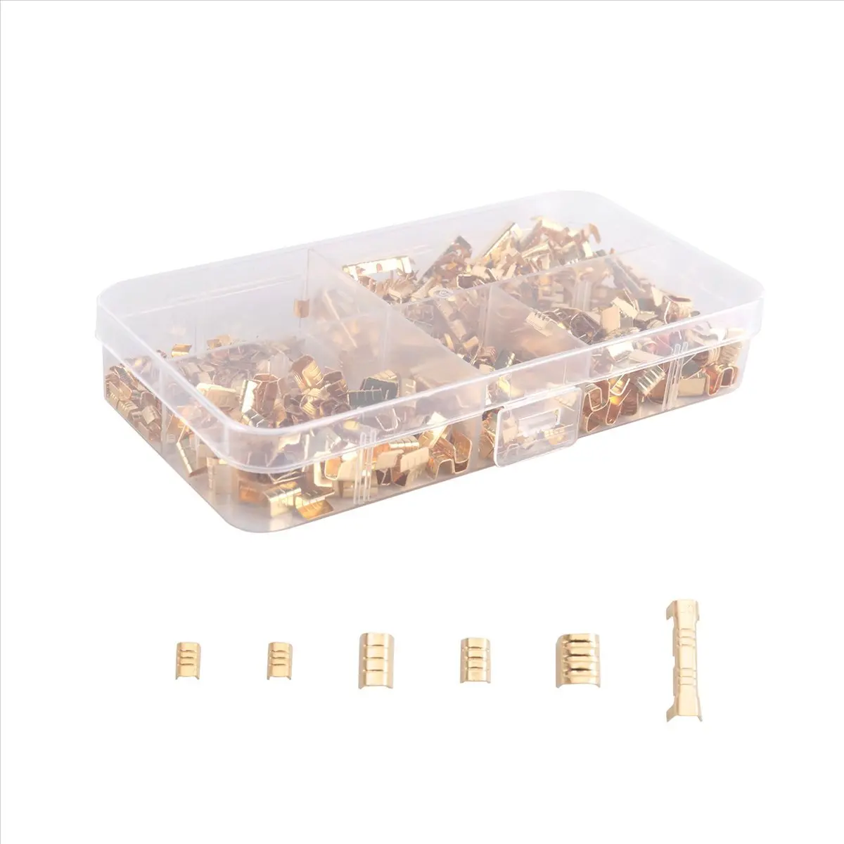 Y17A 500Pcs U Shape Copper Ring Terminals Crimp Kit Non-Insulated Assortment Cable Wire Spade Electric Butt Connector 454TABC