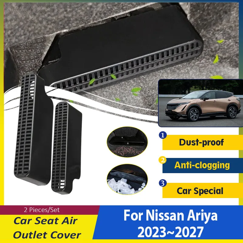 Copertura Uscita Aria Auto Per Nissan Ariya FE0 2023 ~ 2027 Abs Sotto Il Sedile Condizionatore Sfiato Protezione Modanatura Accessori Interni Auto