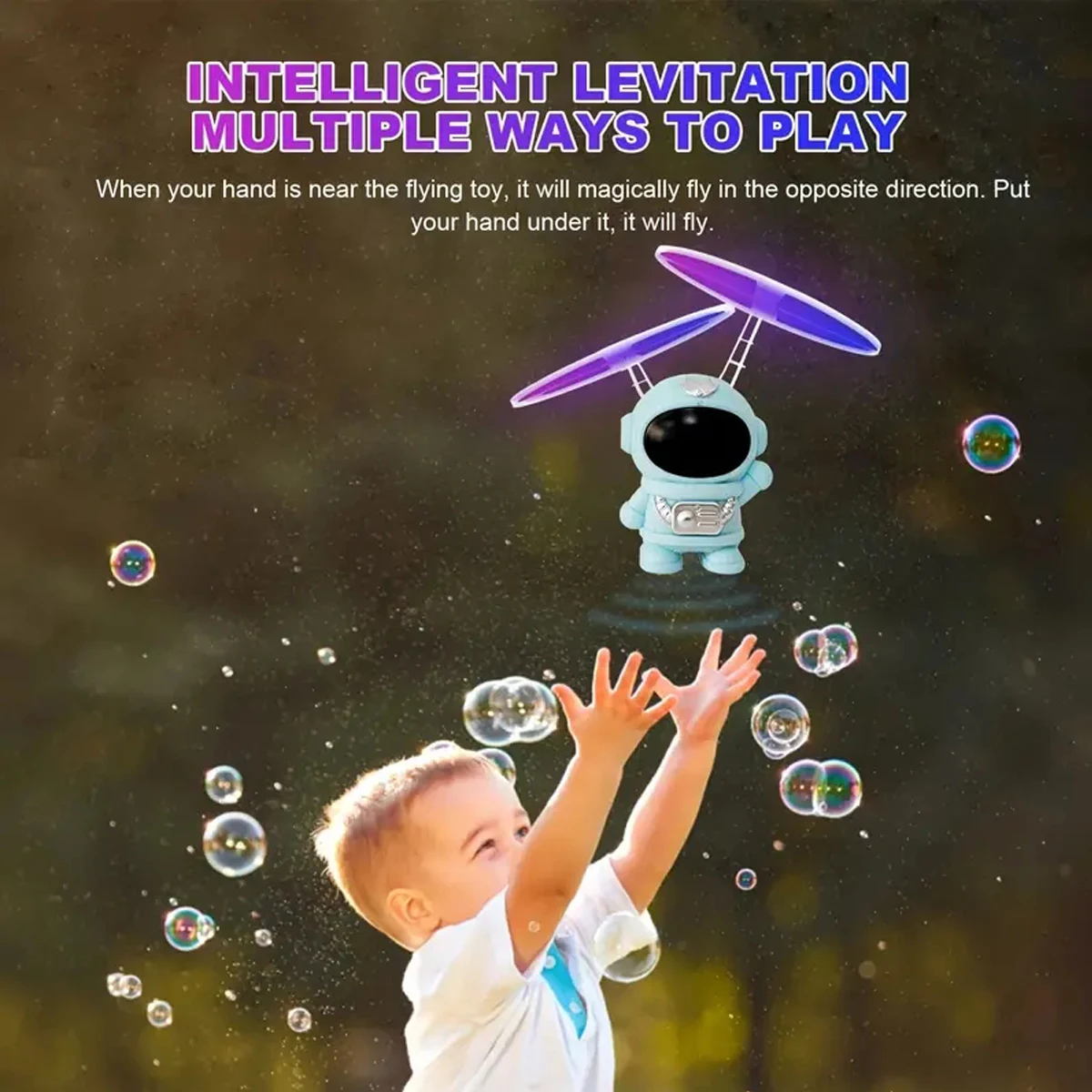 Mini Astronaut Drone Cartoon Spaceman Flying Robot Toys with USB Charging Hand Control Helicopter Toys for Kids Xmas Gift