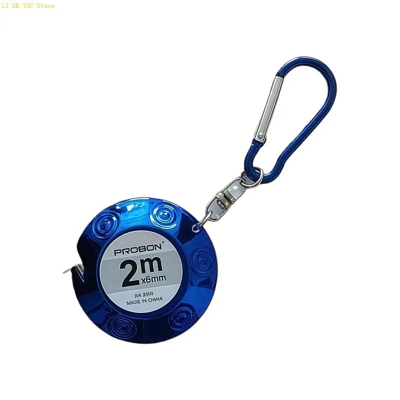 W3JE Lightweight Multiple Color 2M Mini Measuring Tape ABS Body Convenient Clip