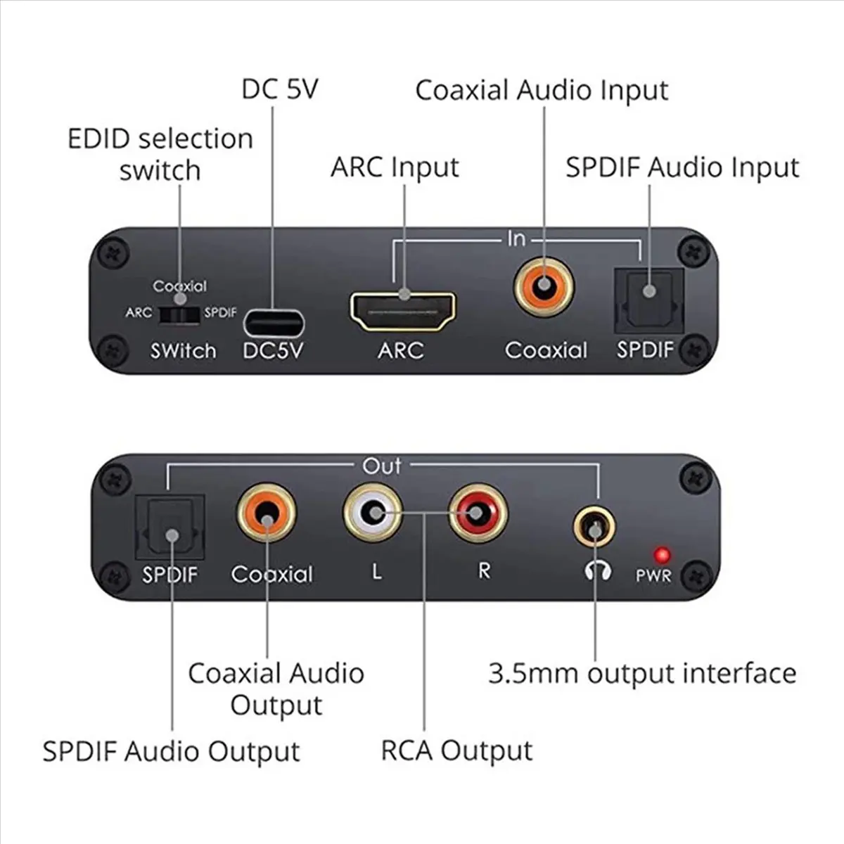 new arrival  192KHz ARC Audio Extractor Digital to Analog Audio Converter ARC to Optical/SPDIF Coaxial Stereo L/R 3.5mm