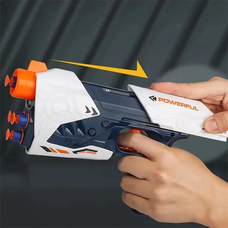 يدويا الفضاء رصاصة طرية بندقية اللعب آمنة الإسفنج رصاصة داخلي في الهواء الطلق الرياضة المنافسة ألعاب اللعب رغوة السهام بندقية هدية للأطفال #5