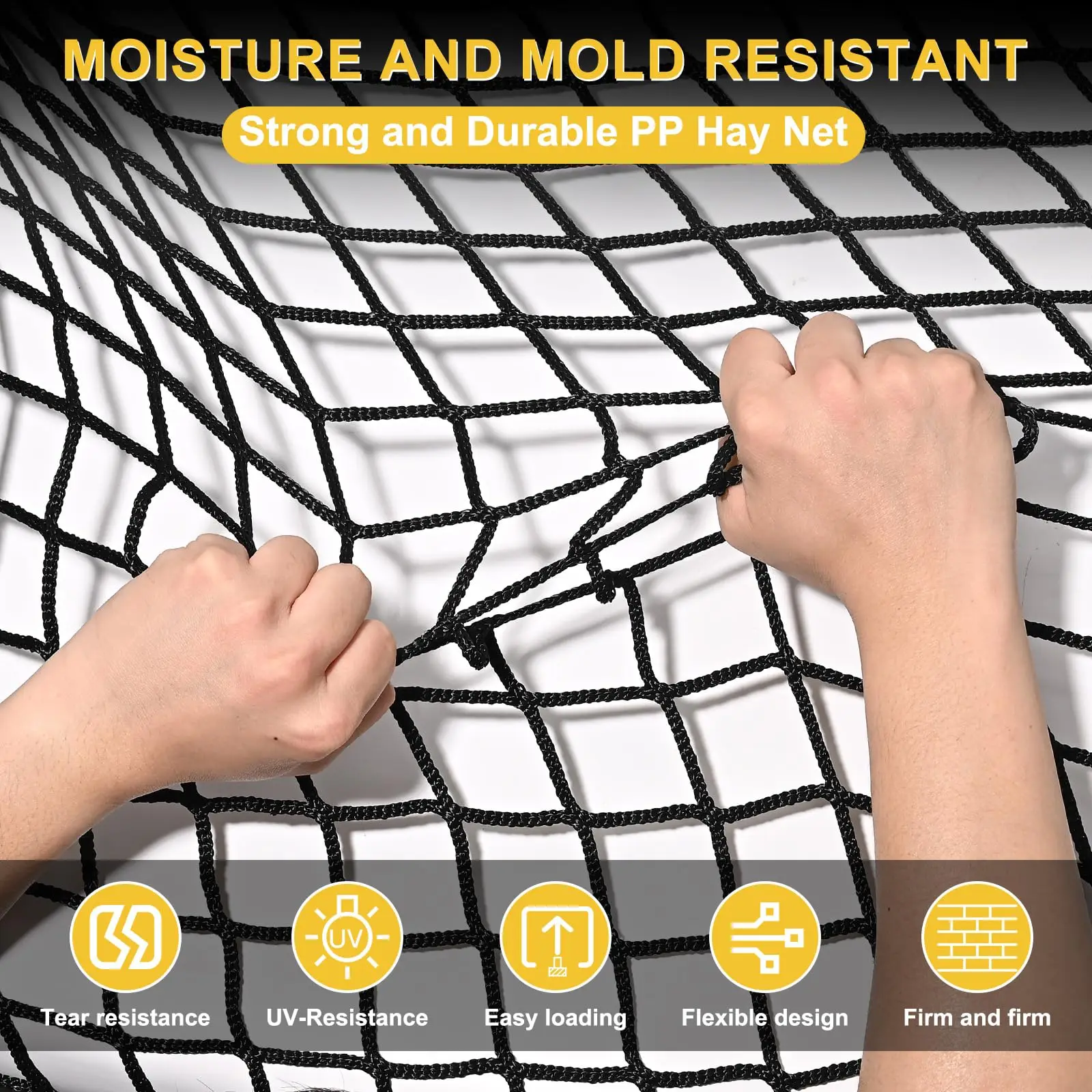 شبكة قش مستديرة من النايلون الأسود بطول 5 × 5 أقدام مع خدمة قطع للماشية #5
