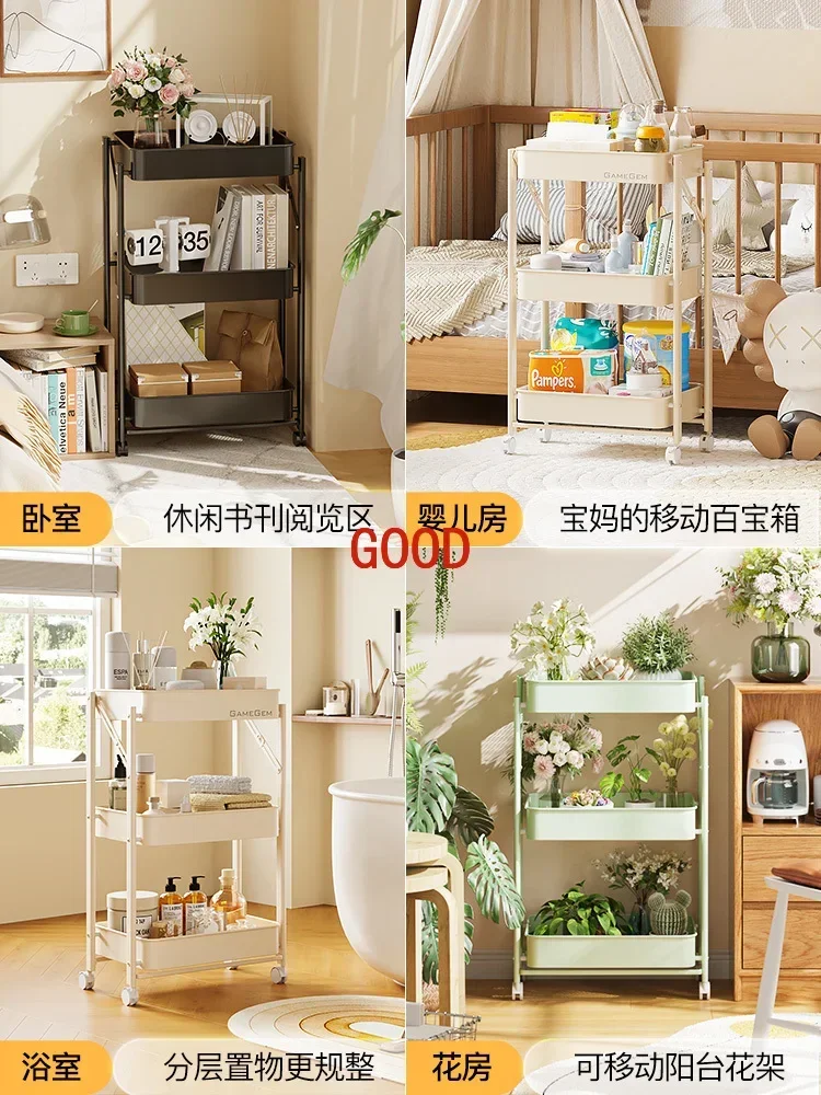 Shelf Kitchen Floor-to-ceiling multi-layer mobile snack storage rack