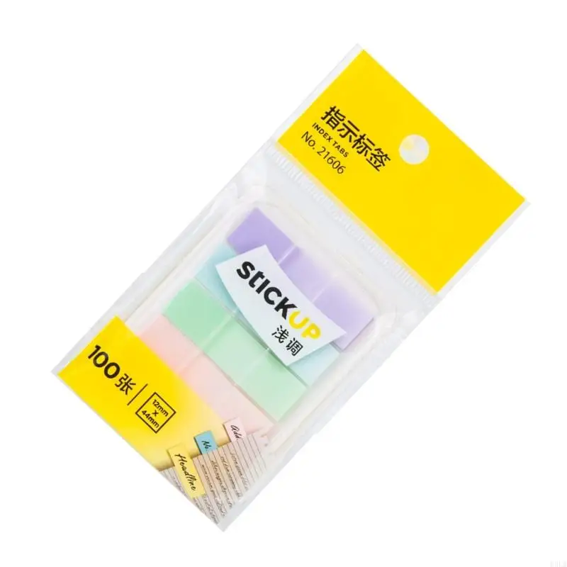 

2026 New 100Sheets Colored Adhesive Label Sticker Repositionable Adhesive Notes Book Page Marker for File Binder Journal Planner