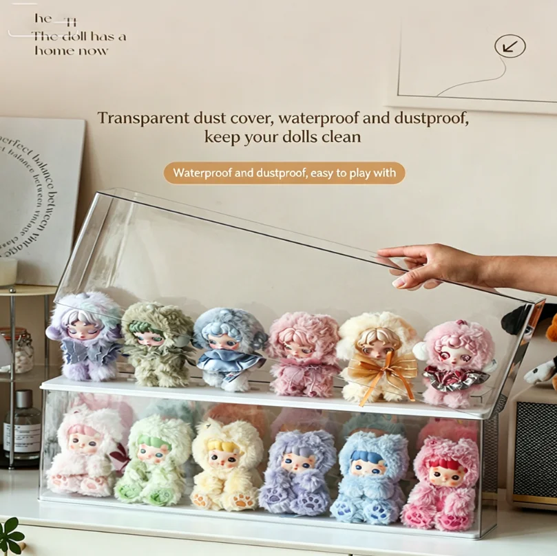 Transparent Plush Toy Doll Figurine Blind Box Storage Display Stand Cotton Doll Display Box for Labubu Acrylic Display Cabinet view 4