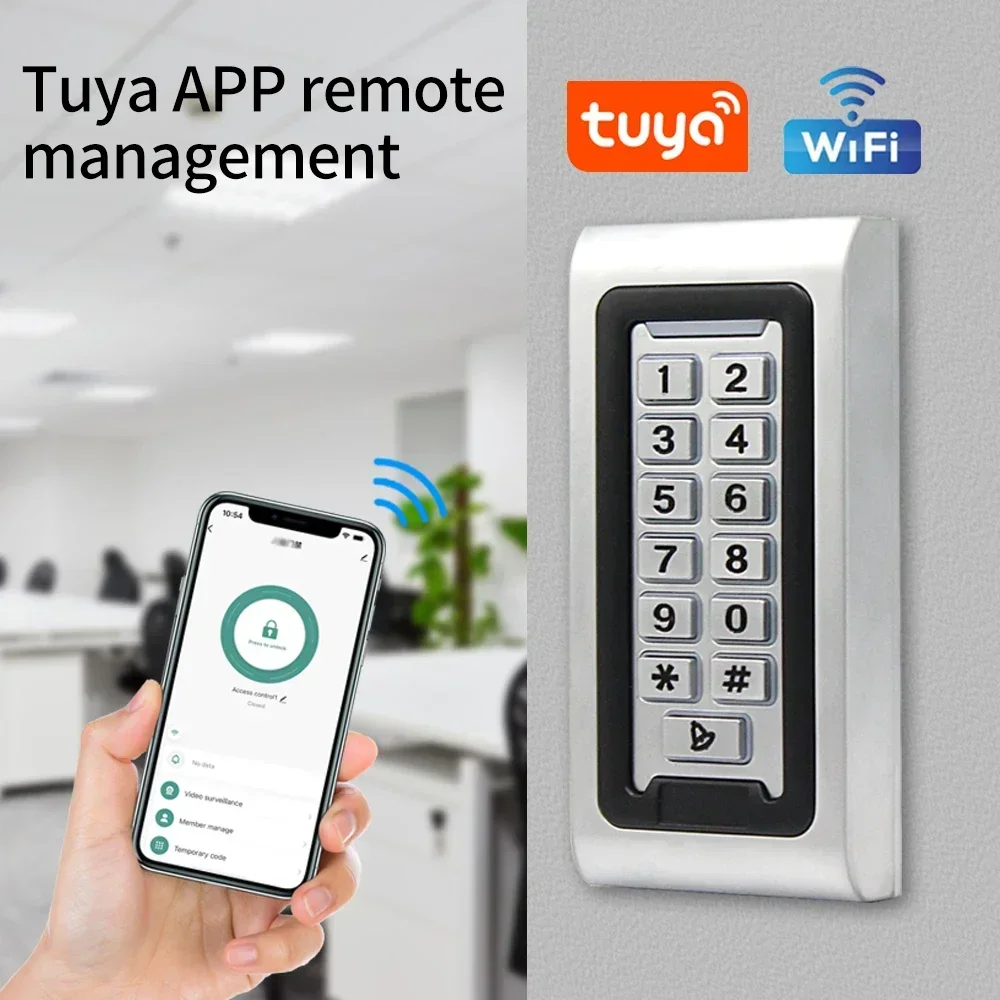 في الهواء الطلق IP67 مقاوم للماء واي فاي تويا App عن بعد جميع لوحة المفاتيح المعدنية RFID فتاحة وحدة التحكم في الوصول