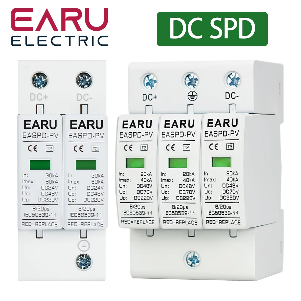Photovoltaik DC SPD 2P/3P DC12V 24V 48V 10KA~20KA 20KA~40KA 40KA~60KA Überspannungsschutz Schutzgerät Blitzschutz