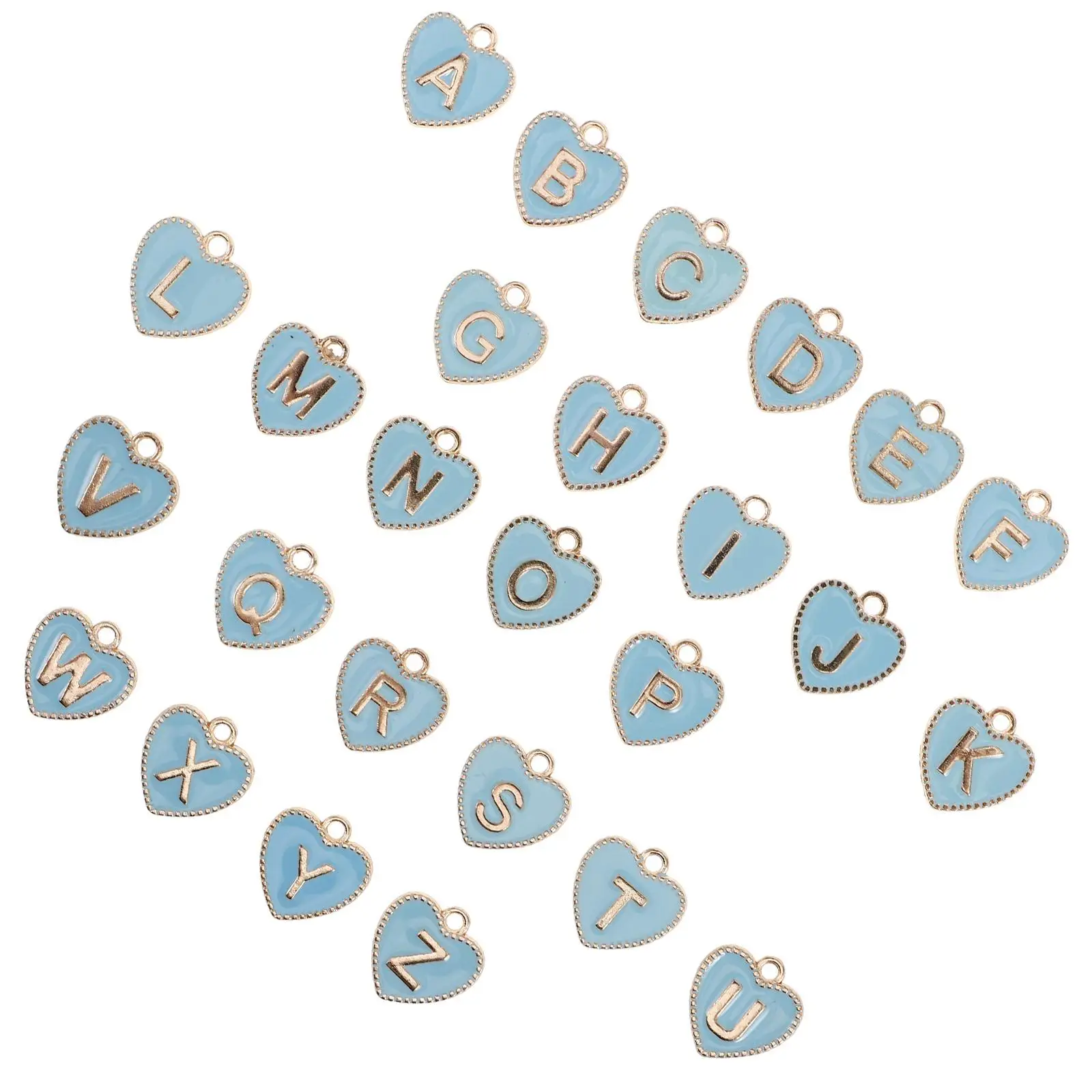 26 Pcs Letter Pendant Initial Charms Metal Beads Enamel Necklace Bracelets Alphabet Jewelry Making Accessories Durable Double