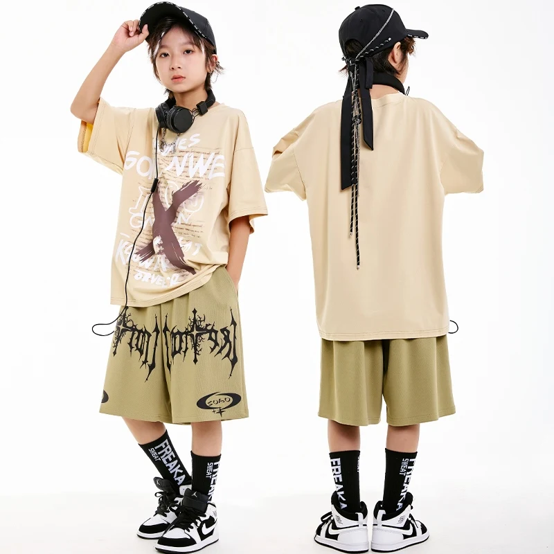 

Cool Summer Suit Hip Hop Clothes Jazz Dance Costumes Boys Girls Performance Costumes Children Loose Clothes Stage Outfit DN20427