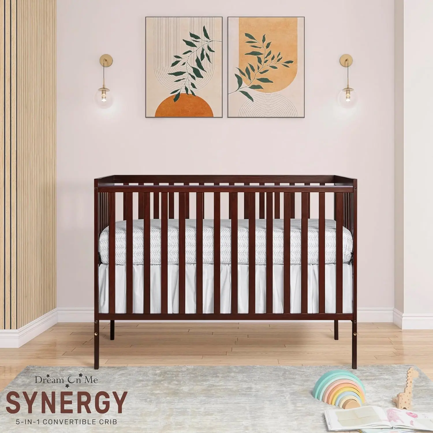 Synergy 5-In-1 Convertible Crib In Espresso, Greenguard Gold Certified