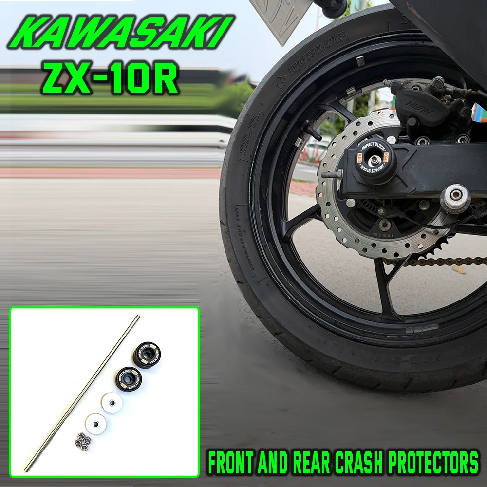 For Kawasaki Ninja ZX-10R ZX-10RR SE KRT 2016-2023 2024 2025 Rear Front Axle Fork Crash Slider ZX10R Motorcycle Wheel Protector