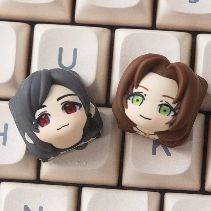 

FF7 Aerith Tifa Theme Keycaps Set Anime Keycaps 3D Resin Artisan Key Caps Keyboard Caps Custom Keycaps for Mechanical Keyboard