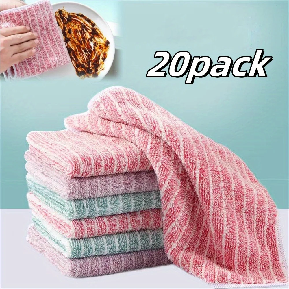 

20 pack Cotton Kitchen Dish Cloths for Washing Dishes, 10x10 Inches Dish Rags, Absorbent Kitchen Cloths Quick Drying Cleaning Cl