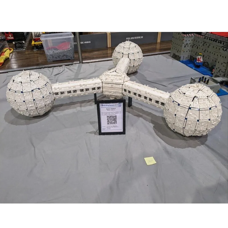 MOC-195610 estación espacial exterior, modelo de bloques de construcción 18698 PartsMOC, bloques de construcción creativos para niños, regalos de juguete para cumpleaños