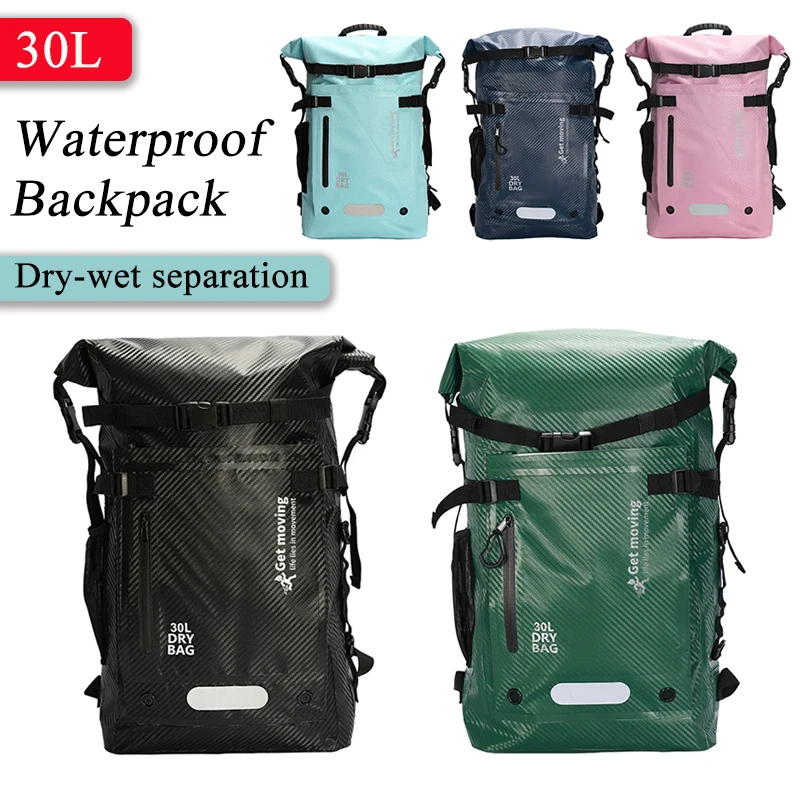 waterproof-backpack-dry-bag-30l-dry-wet-separation-outdoor-travel-bag-for-travelkayaking-boating-camping-rafting-and-fishing