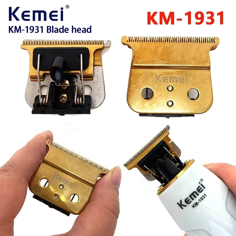 Cortadora de pelo Kemei, cuchilla original, hoja de acero inoxidable, 0mm, cabeza calva, cortadora de pelo, KM-1931