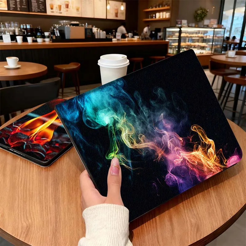 

Colorful Smoke Art Design For Samsung Galaxy Tab S10 S9 S8 S7 Lite FE Plus Scratch resistant Pen Tray Tablet Case Gift