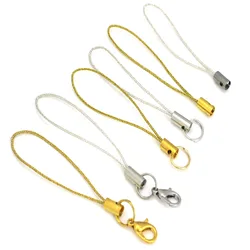 20-100Pcs Lobster Clasp Lanyard Strap Cord Mobile Straps Charm Gold Nylon Thread Keychain Rings DIY Jewelry Making Accessories