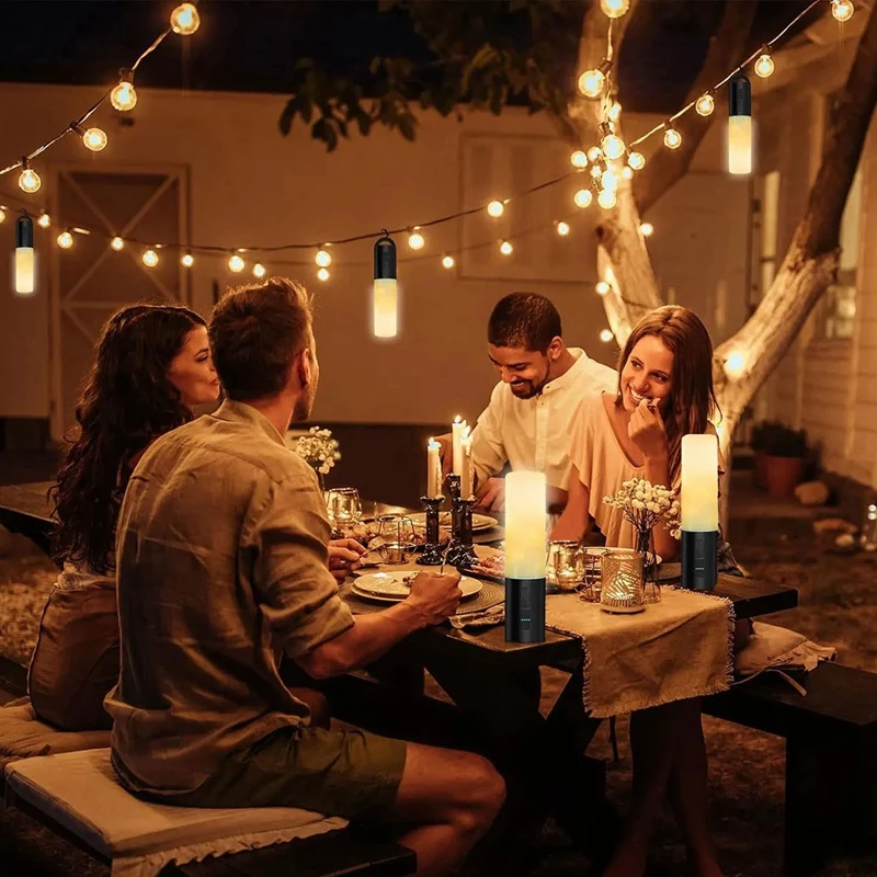 Camping Lantern With String Light(33Ft), Rechargeable 4000Mah Charger Bank, IP44 Waterproof Camping String Lights, Easy To Use