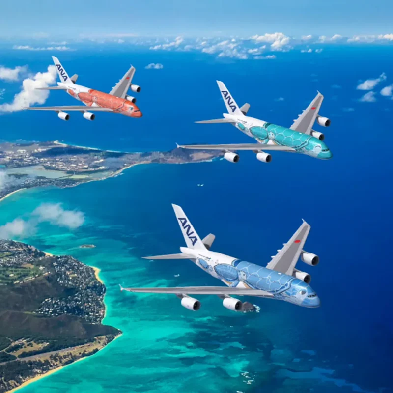 

16cm/20cm Model Diecast Alloy Japan Airline ANA Orange/Blue/Green Sea Turtle A380 With Stand Airplane Aircraft Collection Gifts